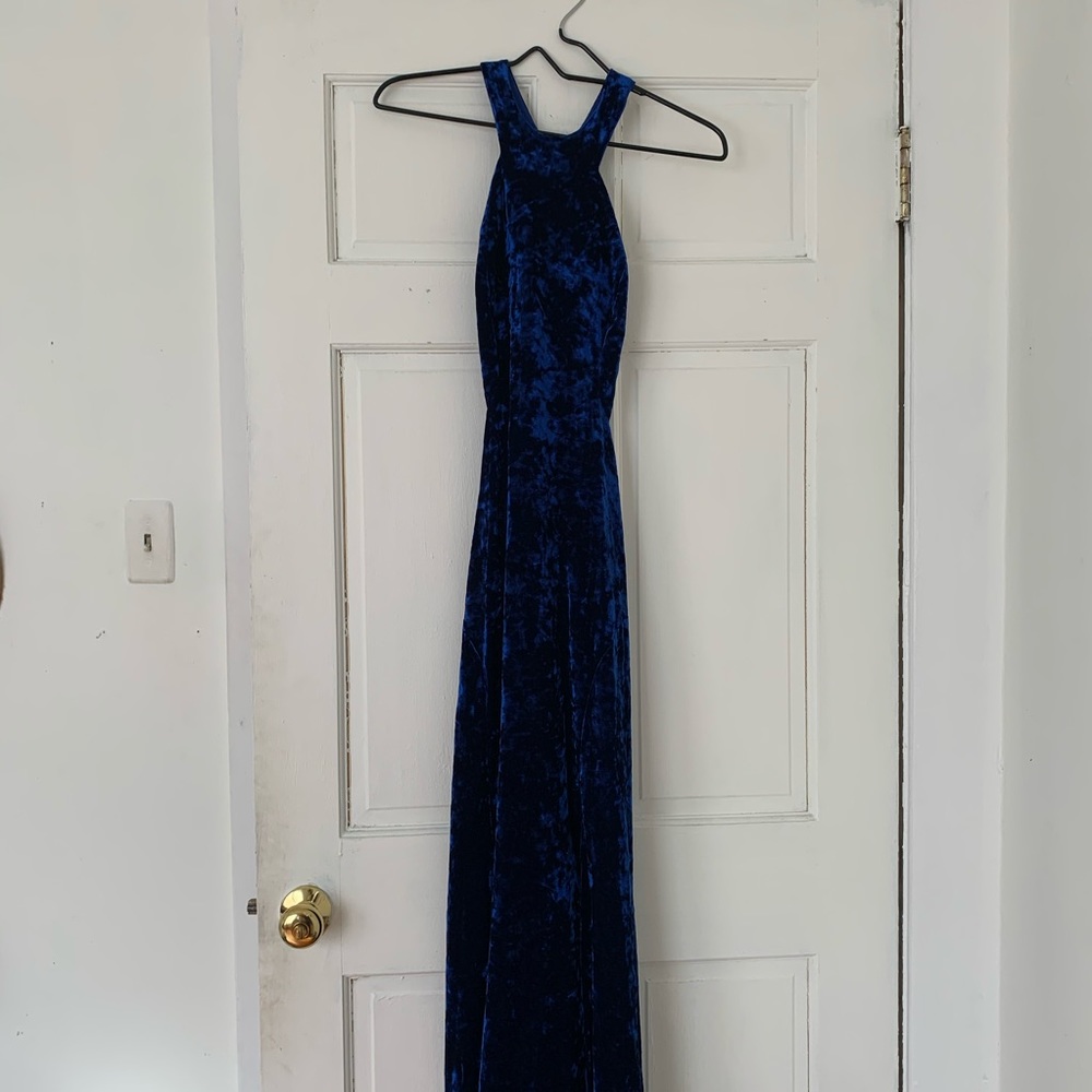 Blue Velvet Formal Dress
